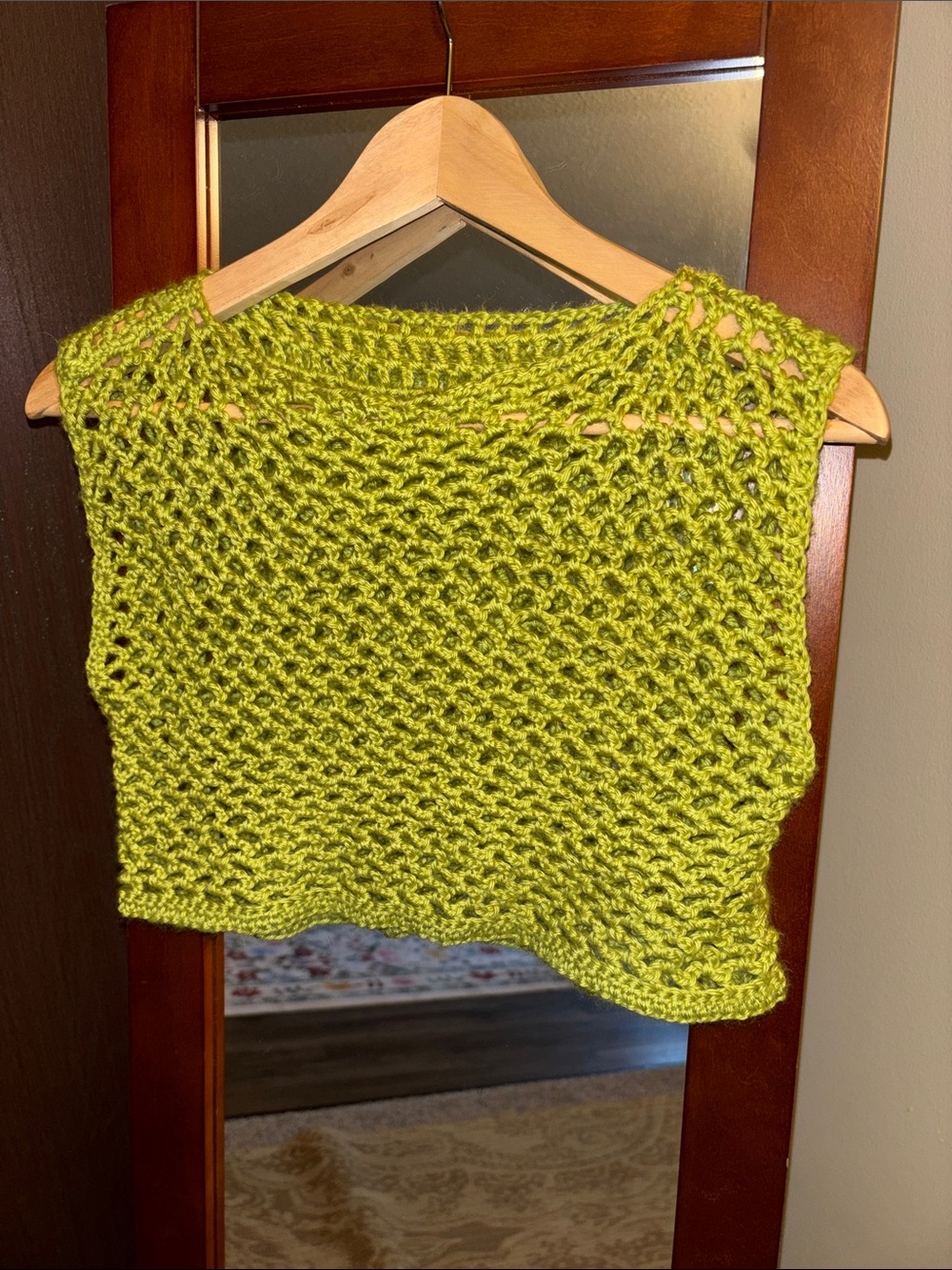 Green Crocheted Crop Top Size Small